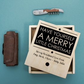 Waiter's Friend with Personalised Box - Contemporary Merry Xmas