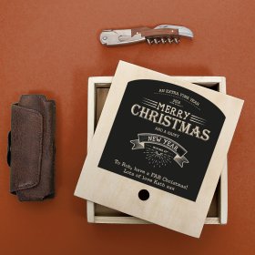 Waiter's Friend with Personalised Box - Vintage Christmas