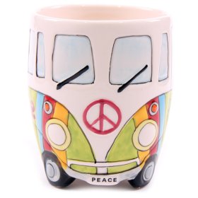 VW Camper Van Mug - Psychedelic Green