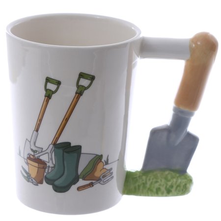 Trowel Shaped Handle Ceramic Garden Mug