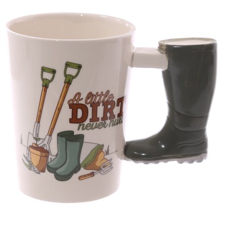 Boot Shaped Handle Ceramic Garden Mug