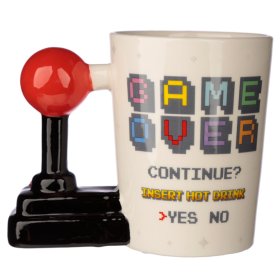 Retro Gaming Joystick Shaped Handle Ceramic Mug