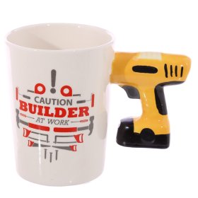 Electric Drill Shaped Handle Ceramic Mug