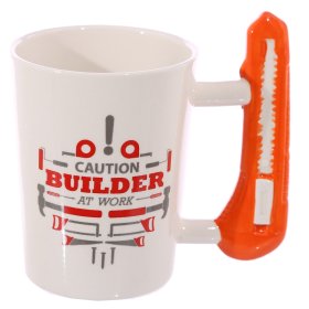 Safety Knife Shaped Handle Ceramic Mug