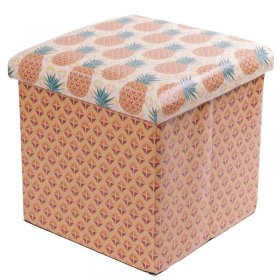 Tropical Design - Foldable Padded Stool & Storage Box