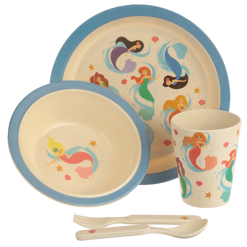 Mermaid Design Bambootique Eco Friendly Kid s Dinner Set Personalised and Novelty Gifts Buy from Shed Load Of Gifts