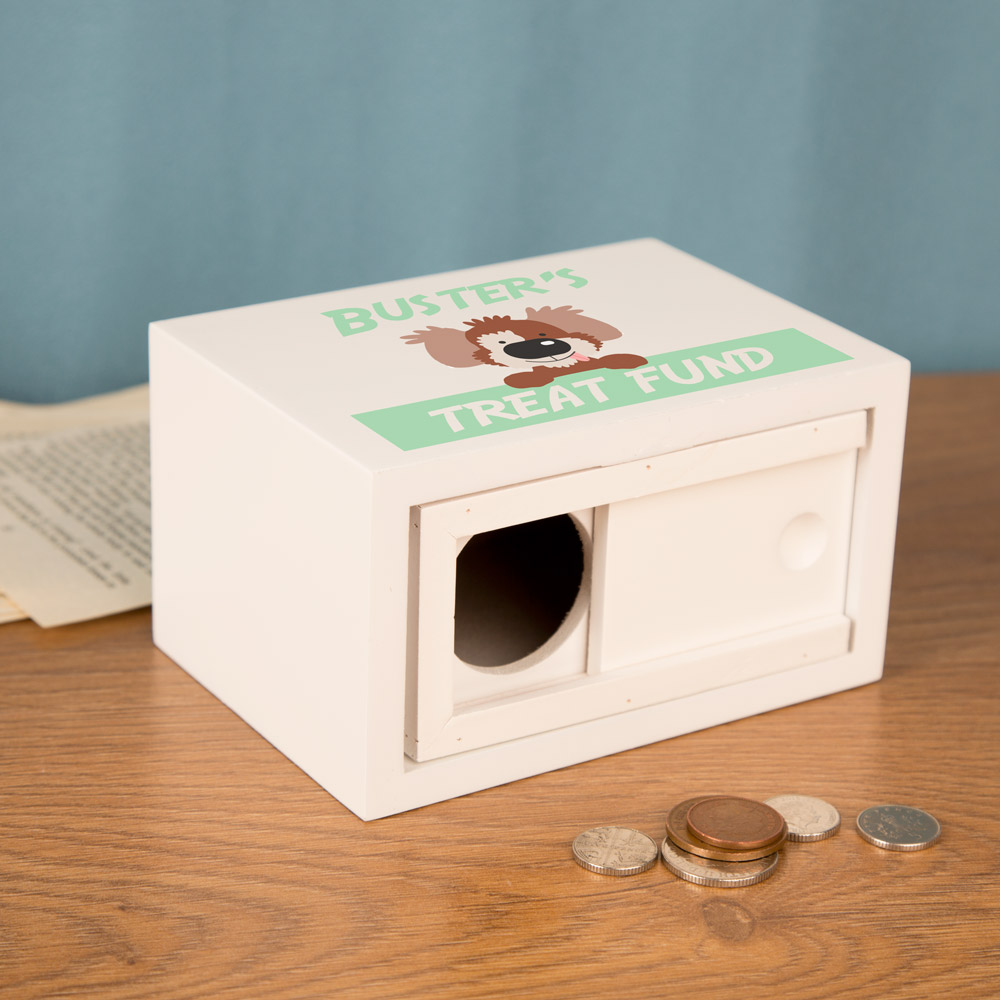 Dog Treat Money Fund Personalised Wooden Money Box Personalised and