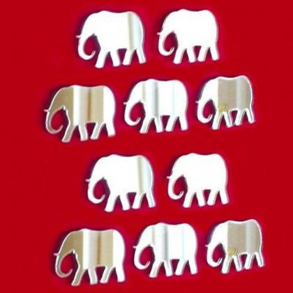 Elephant Mirror 4cm - Set of 10