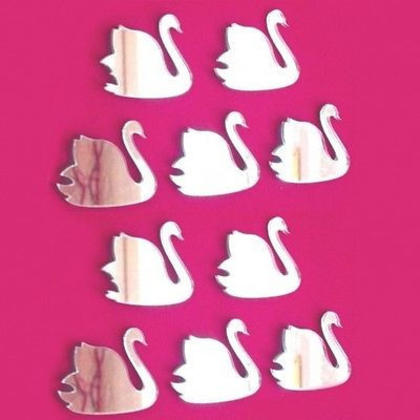 Swan Mirror 4cm - Set of 10