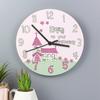 Christening Personalised Clock- Whimsical Church - Pink