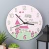 Christening Personalised Clock- Whimsical Church - Pink