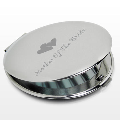 Mother of the Bride Round Compact - Nickel Plated