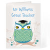 Teacher Personalised Mr Owl Card