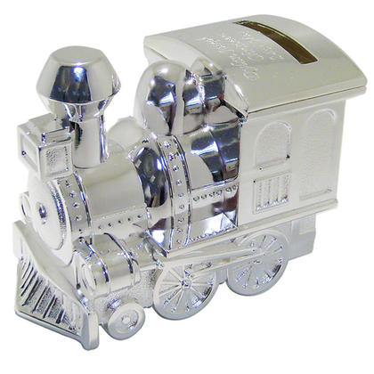 Train Personalised Money Box - Silver Plated