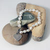 Pearl Personalised Heart Bracelet - Freshwater White
