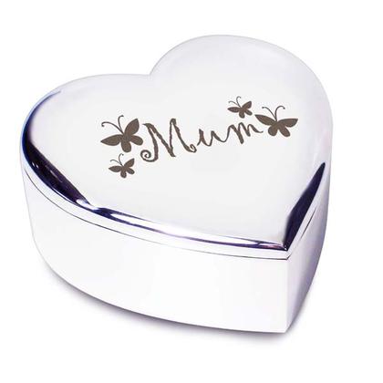 Mum Heart Trinket Box - Nickel Plated