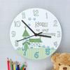 Christening Personalised Clock- Whimsical Church - Blue