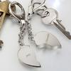 Heart Personalised Keyring Nickel Plated - 2 part Set