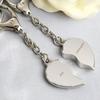 Heart Personalised Keyring Nickel Plated - 2 part Set