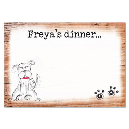 Dog Scribble Personalised Food Mat