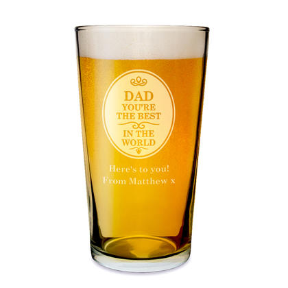 The Best in the World Personalised Pint Beer Glass