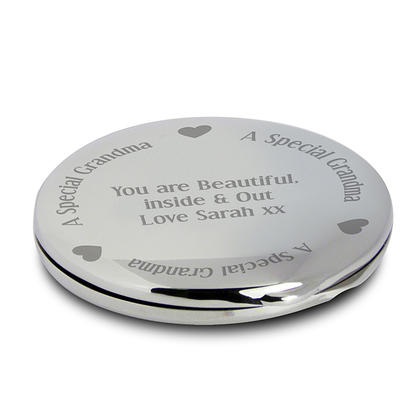 Special Grandma Personalised Compact Mirror- Nickel Plated