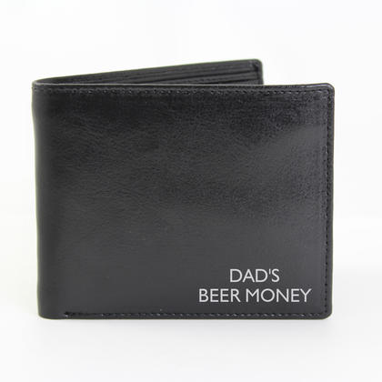 Message Personalised Leather Wallet - Black
