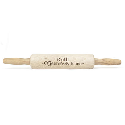 Personalised Wooden Rolling Pin - Queen of the Kitchen