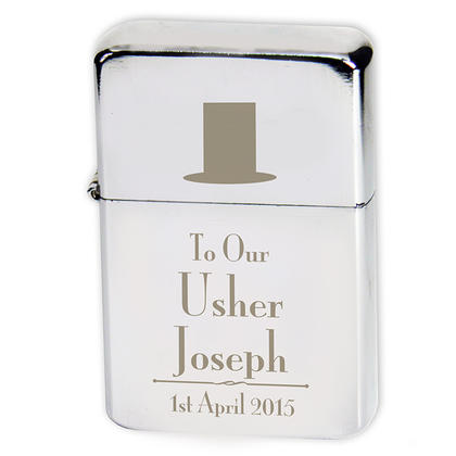 Usher Personalised Lighter - Top Hat Motif