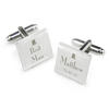 Best Man Personalised Cufflinks - Top Hat Motif