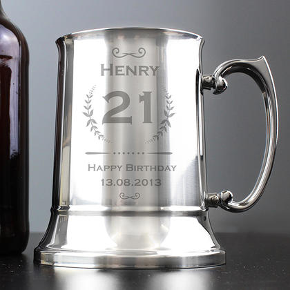 Age Crest Personalised Stainless Steel Tankard