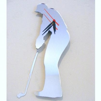 Golfer Clock Mirror - 40cm