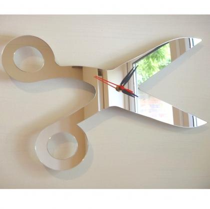Scissor Clock Mirror - 35cm