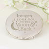 To the Moon & Back Personalised Compact - Nickel Plated