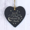 To the Moon and Back Personalised Slate Heart