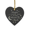 To the Moon and Back Personalised Slate Heart