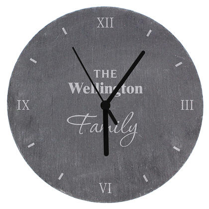 Family Personalised Slate Clock