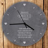 Home Sweet Home Personalised Slate Clock