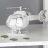 Helicopter Personalised Money Box - Silver Plated