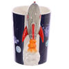 Rocket 1 Shaped Handle Ceramic Space Mug