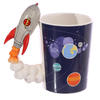 Rocket 1 Shaped Handle Ceramic Space Mug