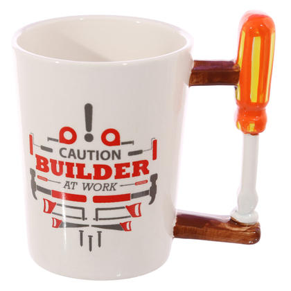 Screwdriver Shaped Handle Ceramic Mug