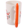 Safety Knife Shaped Handle Ceramic Mug