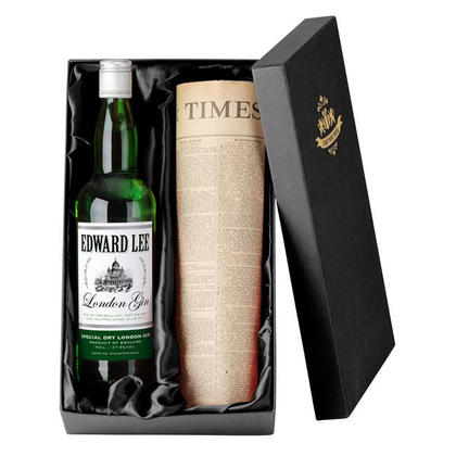 Gin Personalised Label & Newspaper with Gift Box