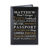 Dont Forget Personalised Leather Passport Holder - Black