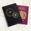 Stamped Personalised Leather Passport Holder - Black