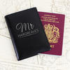 Mr & Mrs Personalised Leather Passport Holders - Set of 2 Black
