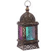 Moroccan Intricate Glass Style Standing Lantern - Gold Effect