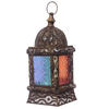 Moroccan Intricate Glass Style Standing Lantern - Gold Effect