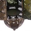 Moroccan Intricate Glass Style Fretwork Lantern - Gold Effect